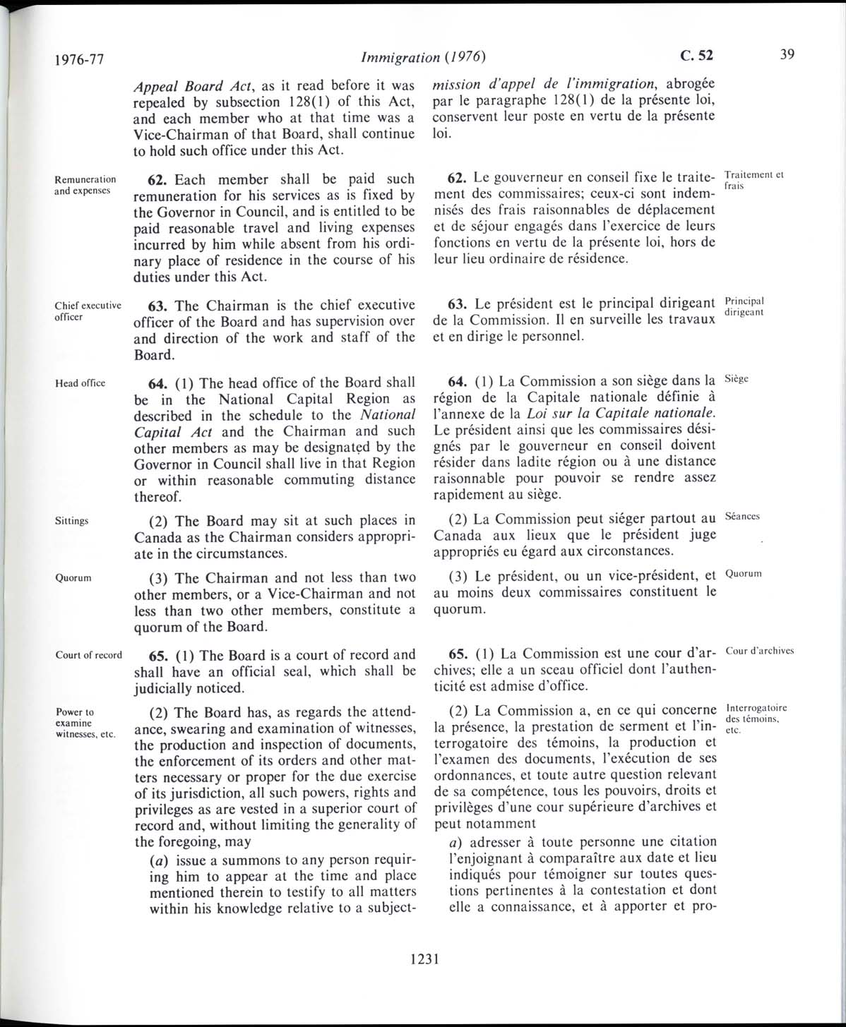 Page 1231 Loi sur l’immigration de 1976