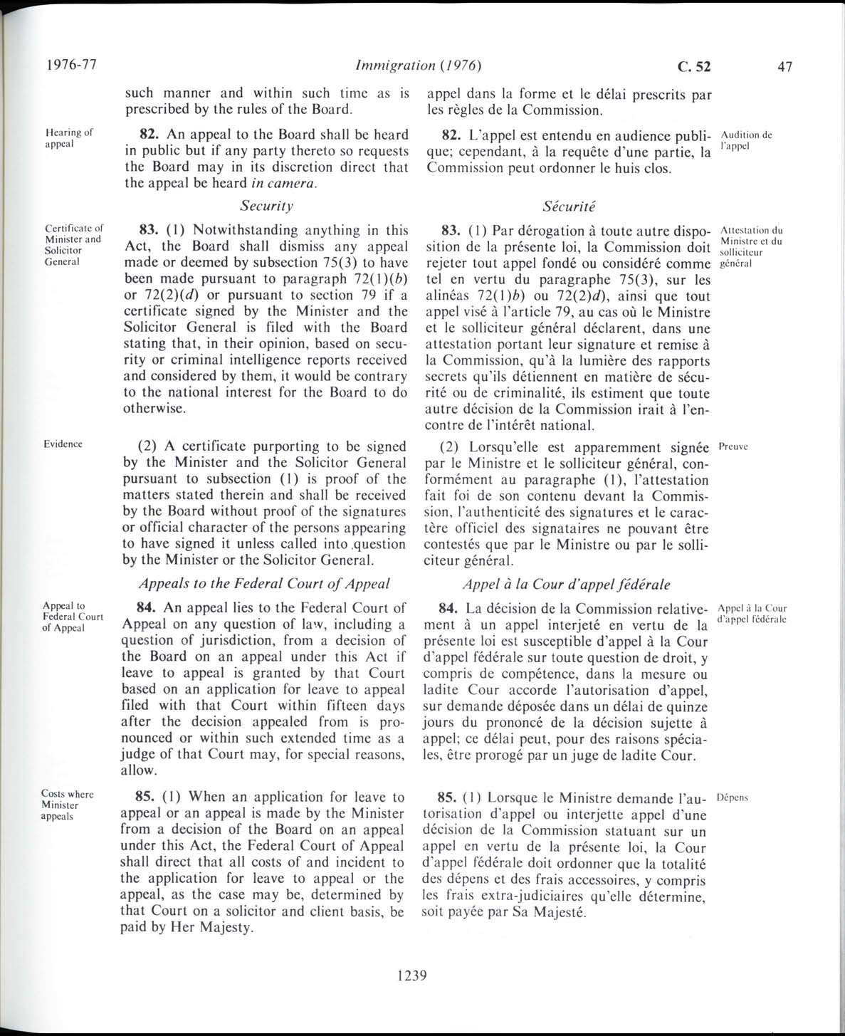 Page 1239 Loi sur l’immigration de 1976