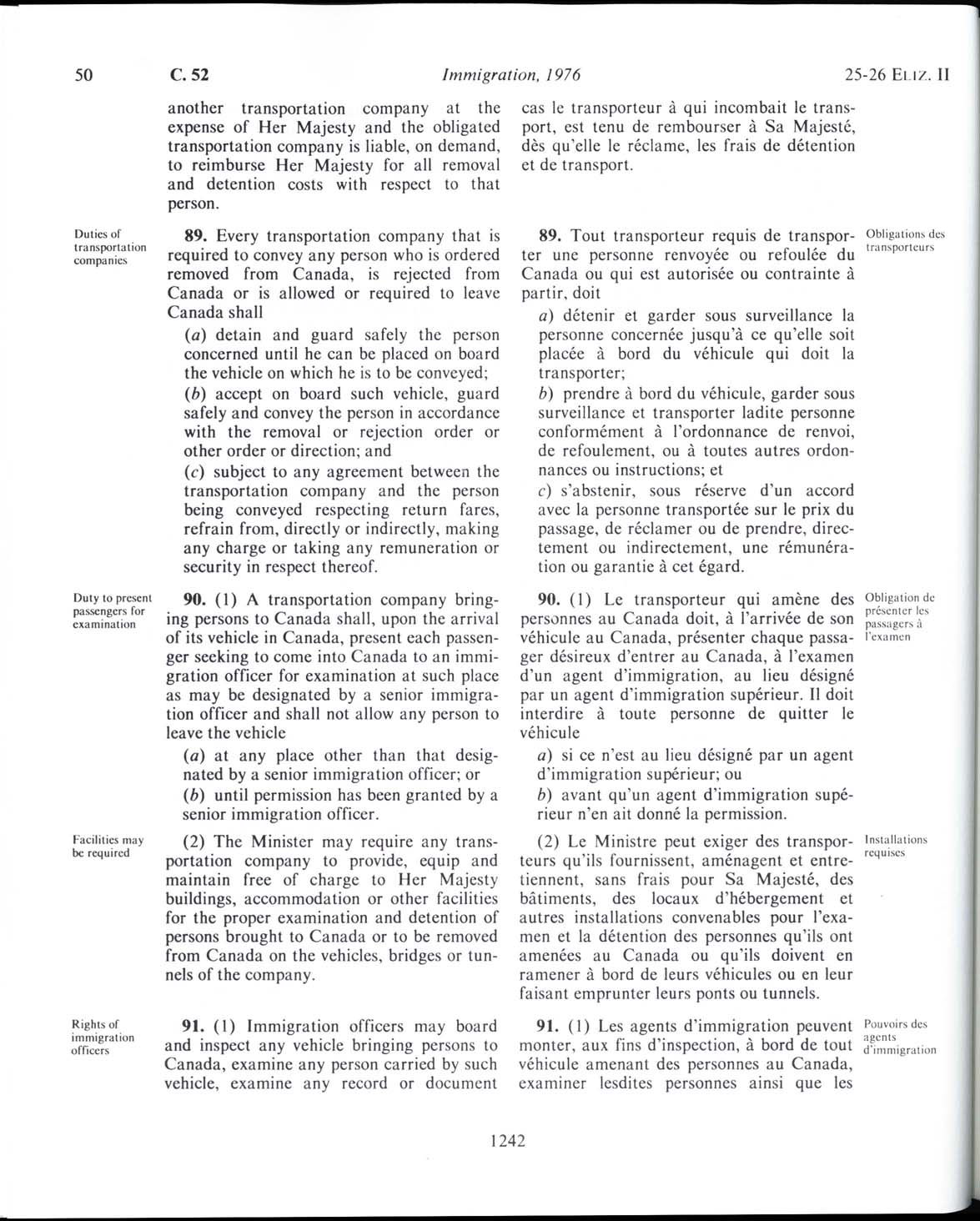 Page 1242 Loi sur l’immigration de 1976