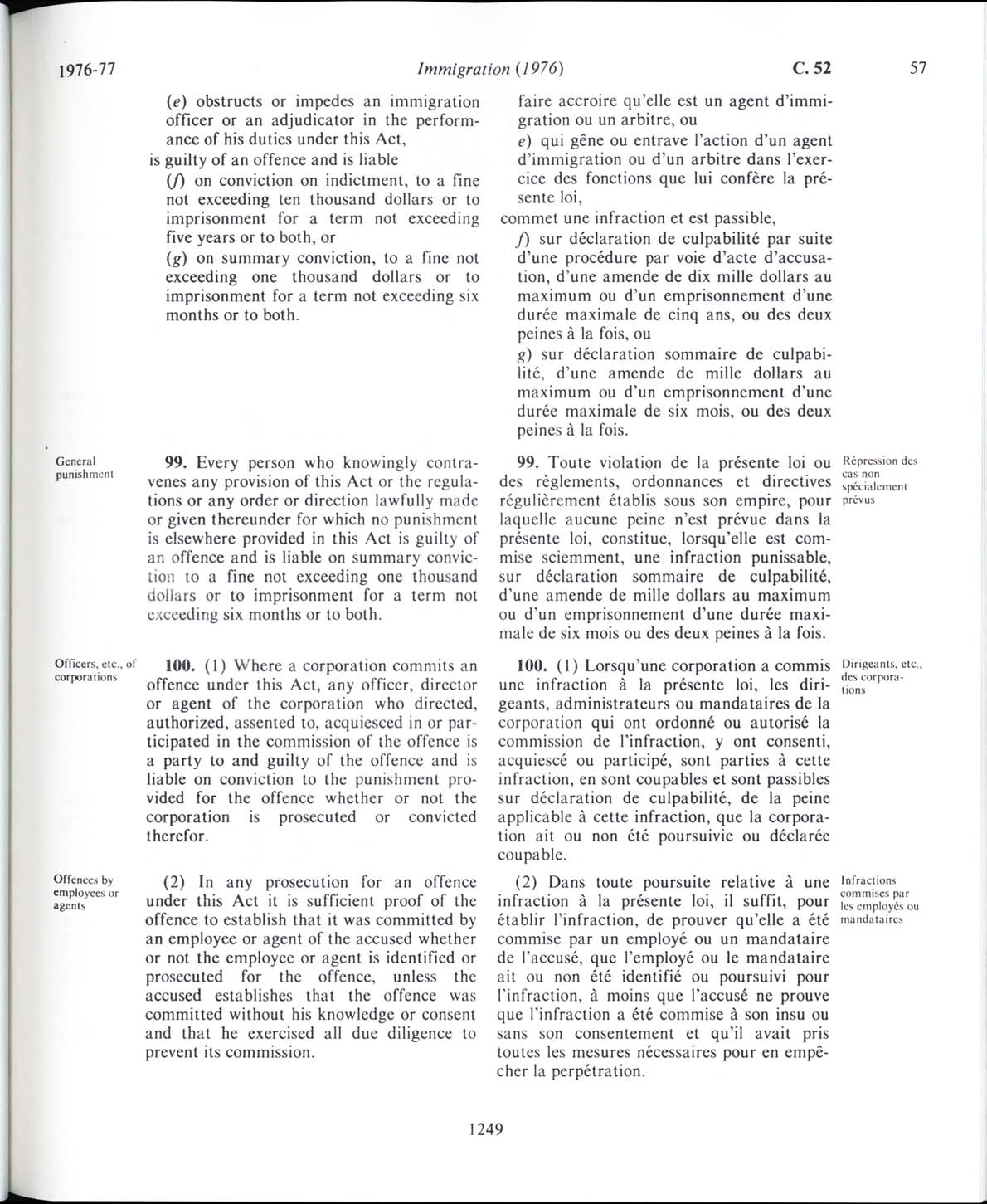 Page 1249 Loi sur l’immigration de 1976