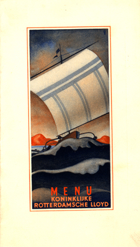 Vandervelde – Couverture du menu du Sibajak 1 - Collection de la famille Vandervelde du Musée canadien de l’immigration du Quai 21 