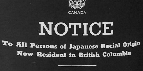 Numérisation d’un ancien document du ministère du Travail du Canada intitulé Avis aux personnes d’origine raciale japonaise résidant actuellement en Colombie-Britannique.