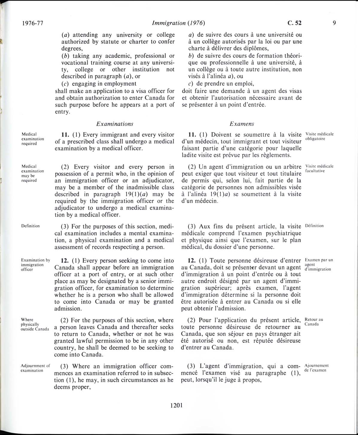 Page 1201 Loi sur l’immigration de 1976