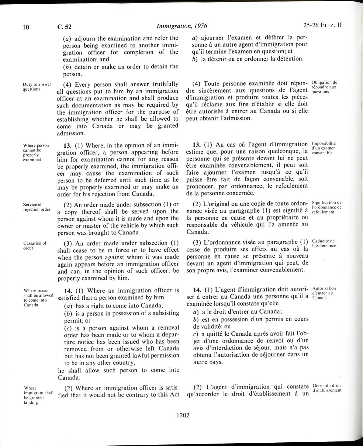 Page 1202 Loi sur l’immigration de 1976