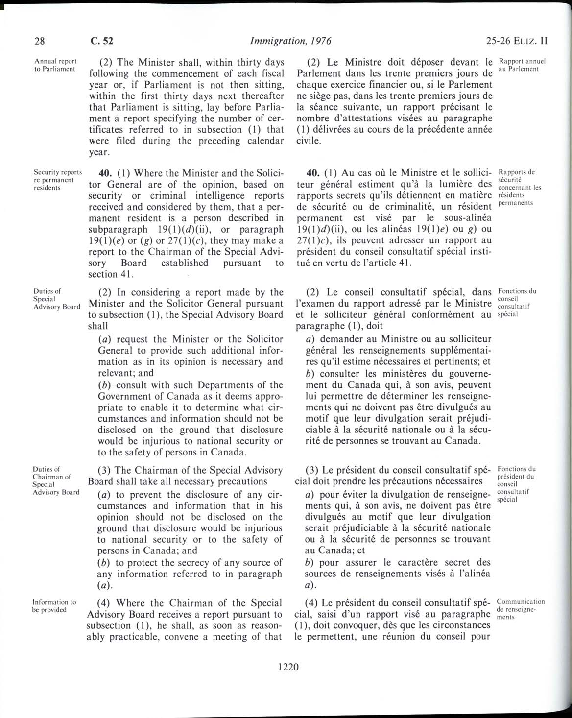 Page 1220 Loi sur l’immigration de 1976