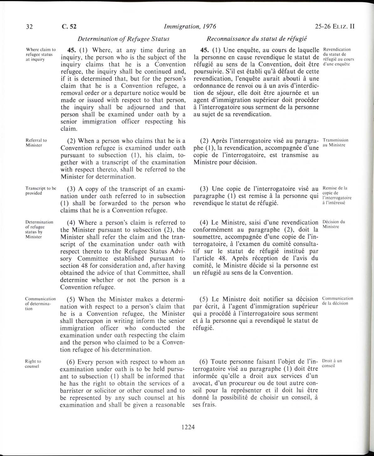 Page 1224 Loi sur l’immigration de 1976