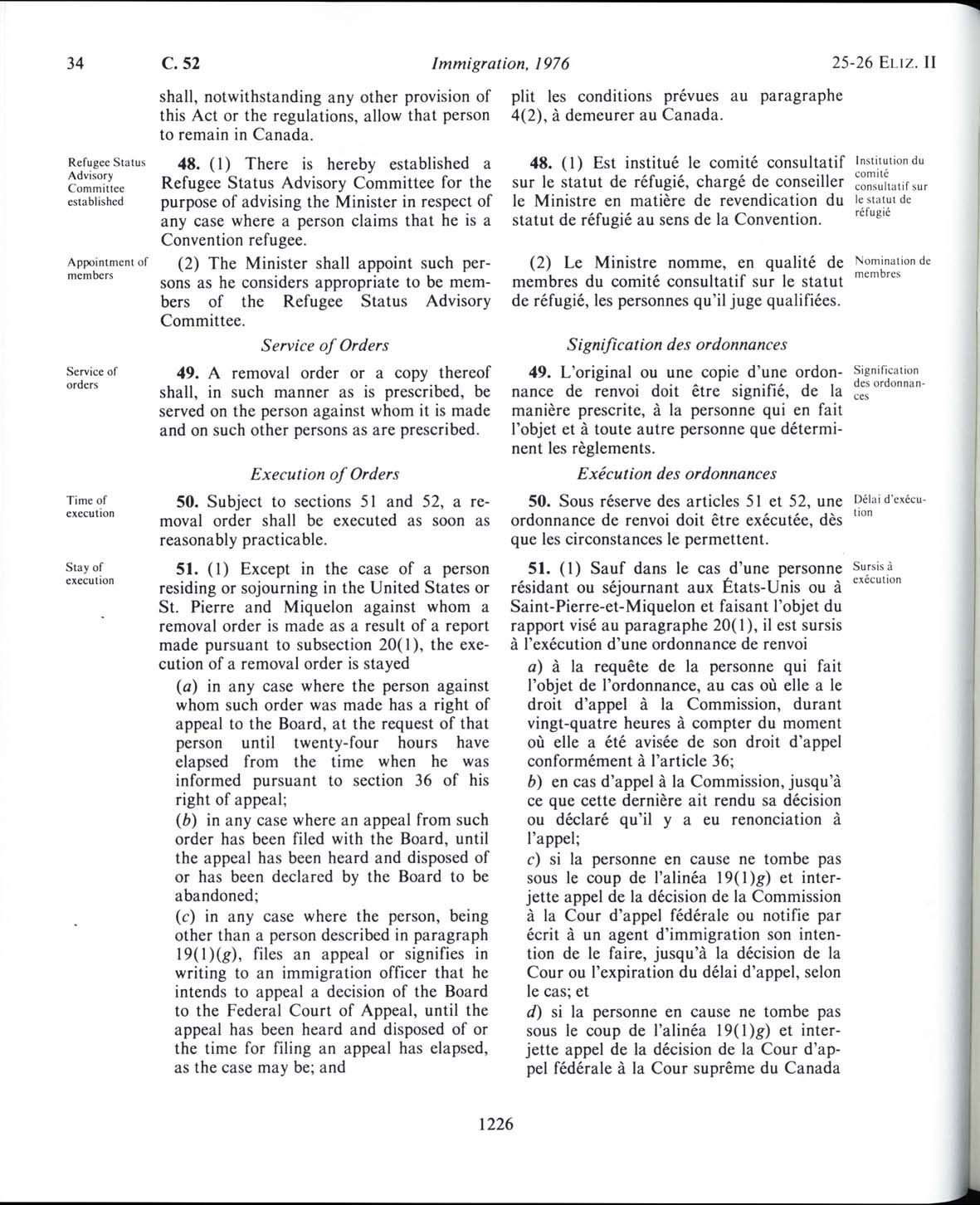 Page 1226 Loi sur l’immigration de 1976