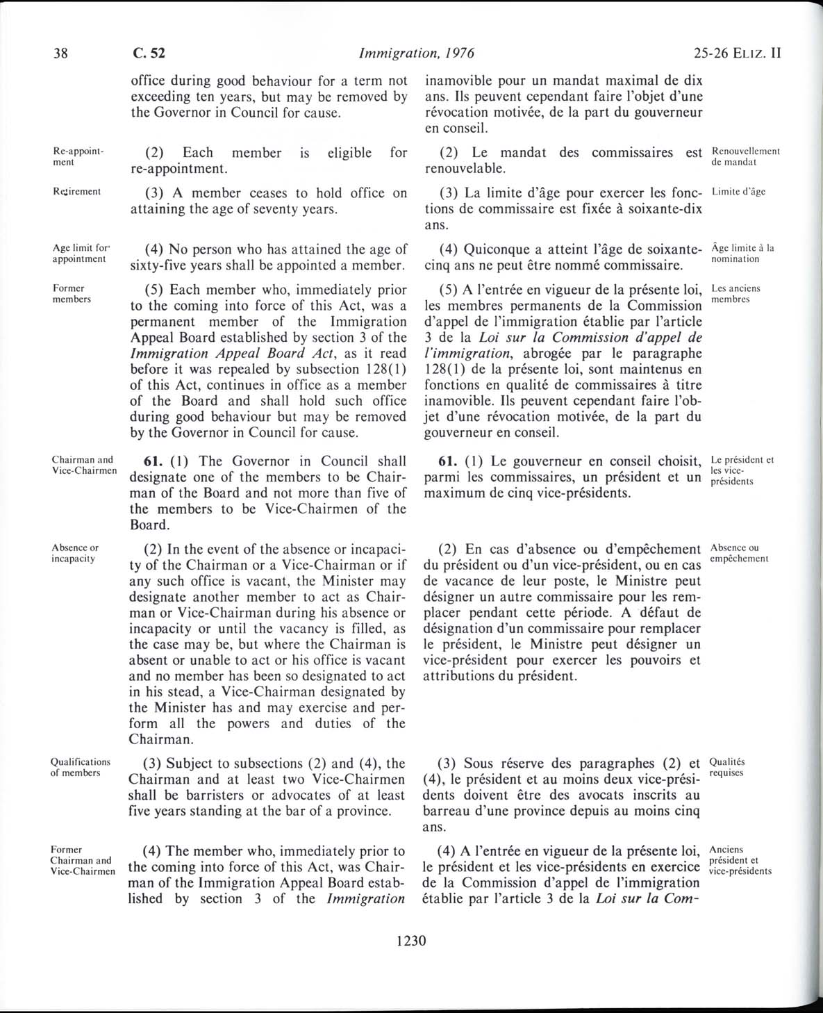 Page 1230 Loi sur l’immigration de 1976