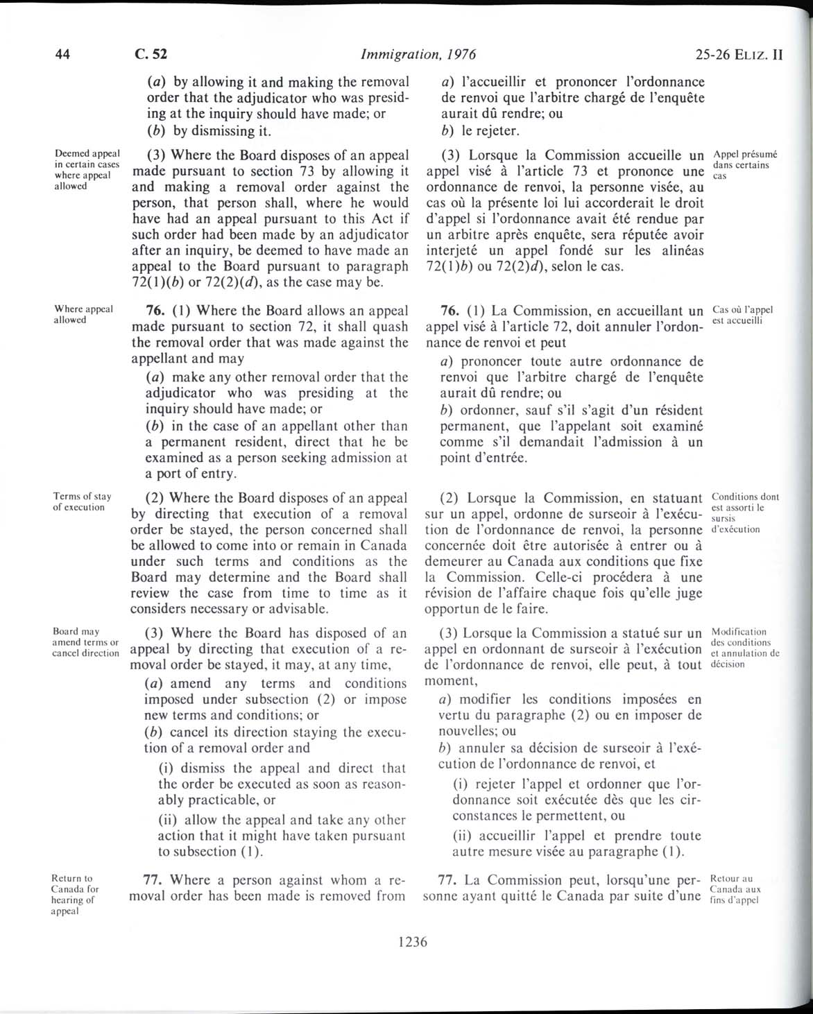 Page 1236 Loi sur l’immigration de 1976