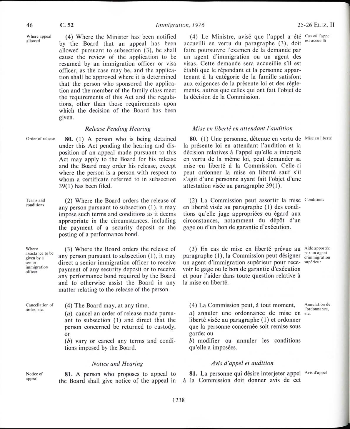 Page 1238 Loi sur l’immigration de 1976