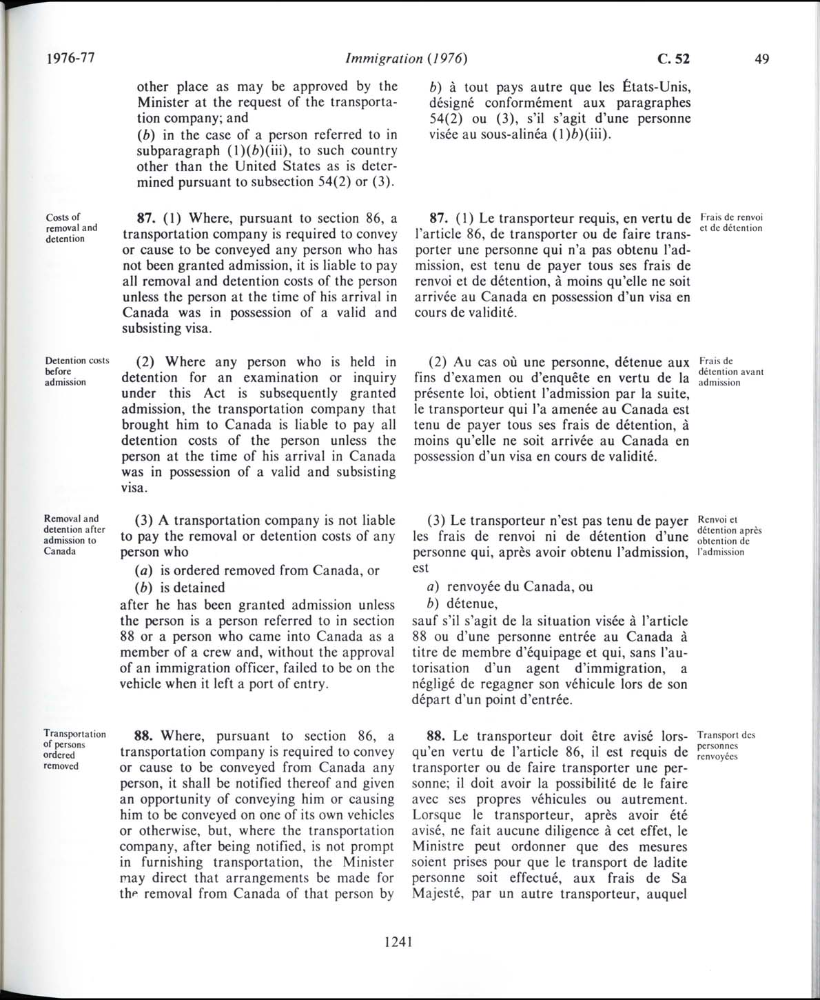 Page 1241 Loi sur l’immigration de 1976
