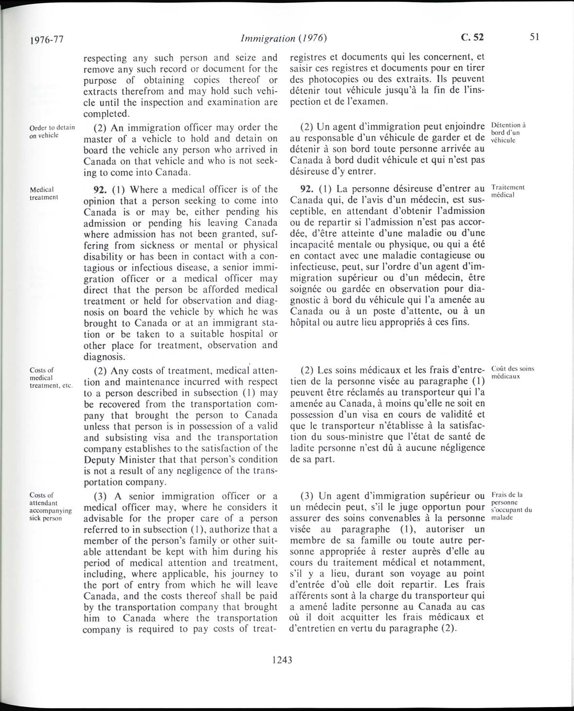 Page 1243 Loi sur l’immigration de 1976