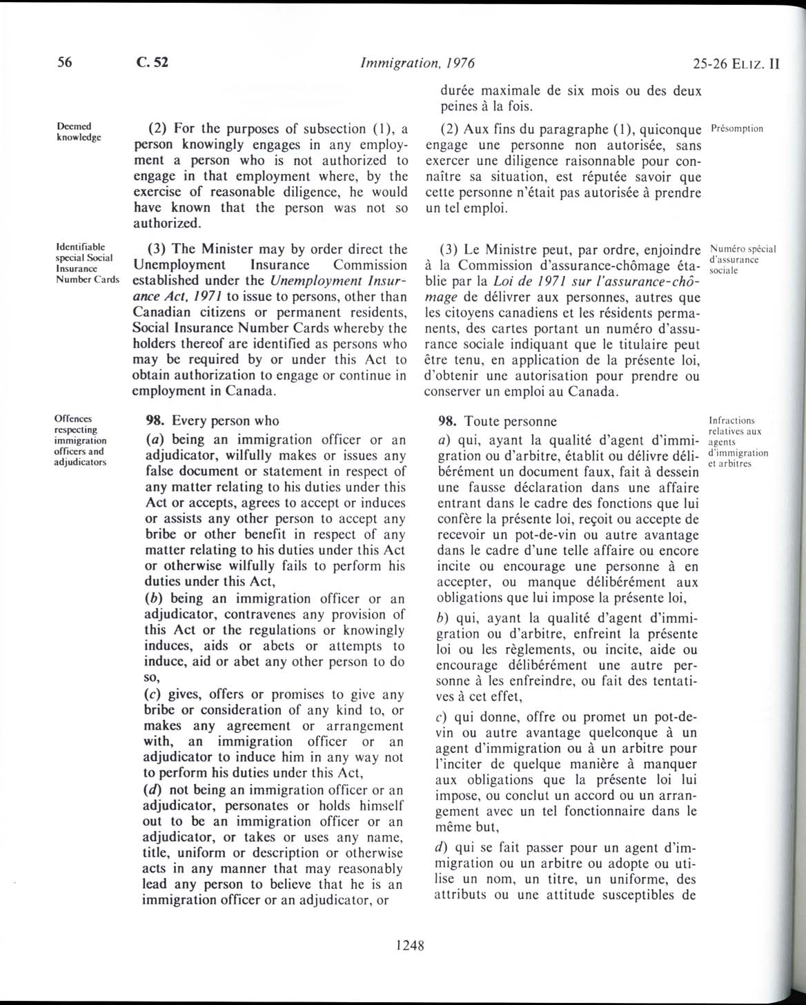 Page 1248 Loi sur l’immigration de 1976