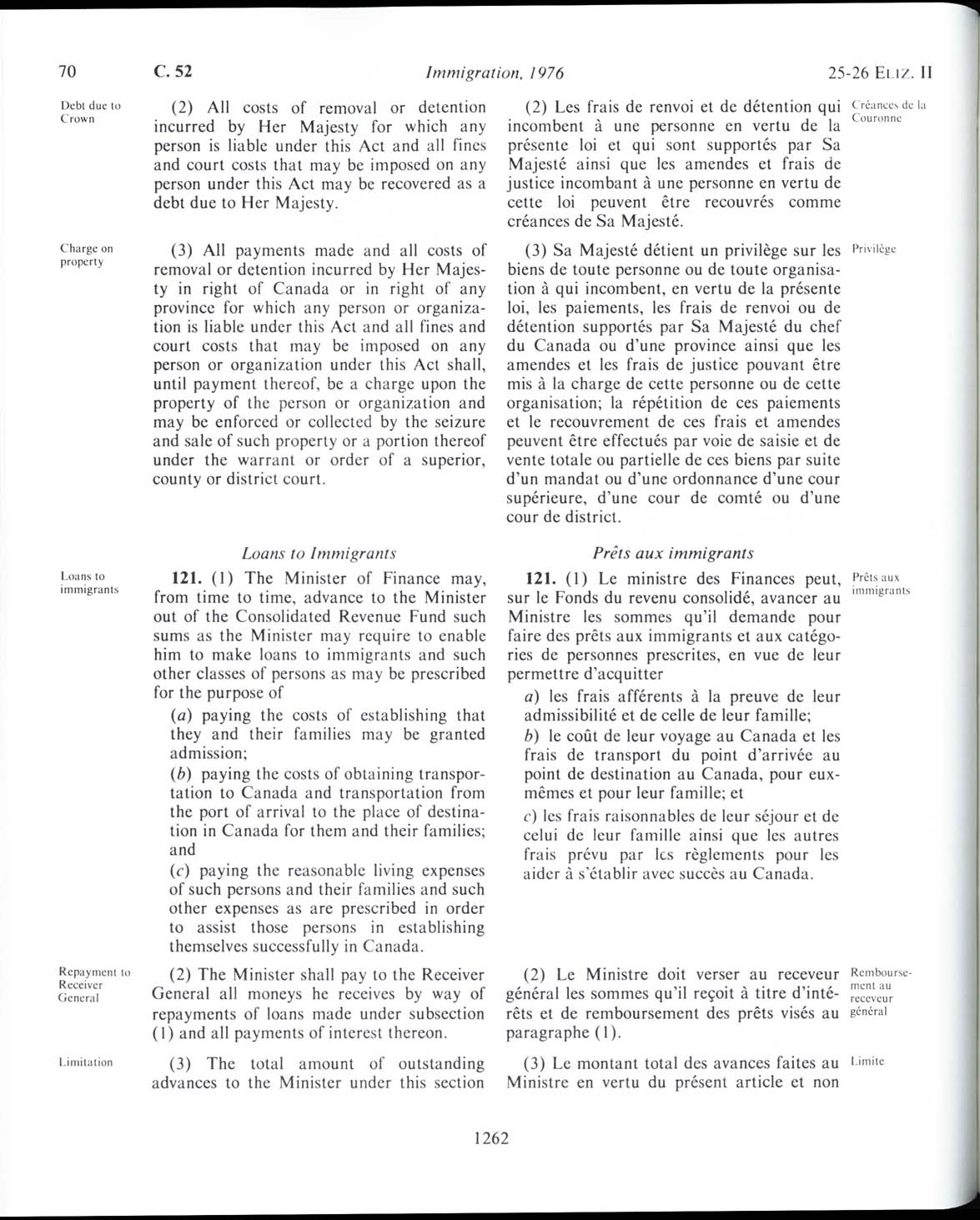 Page 1262 Loi sur l’immigration de 1976