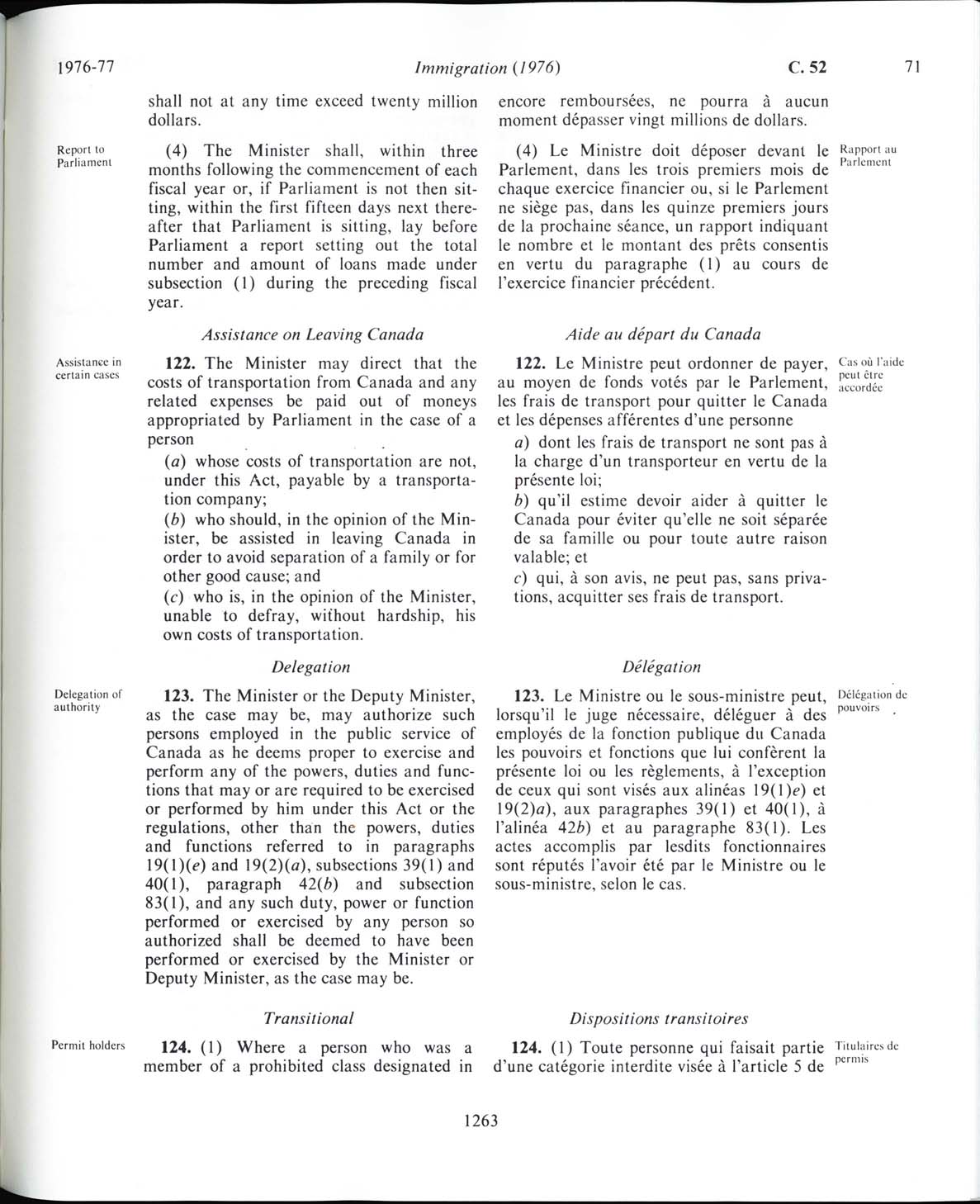 Page 1263 Loi sur l’immigration de 1976
