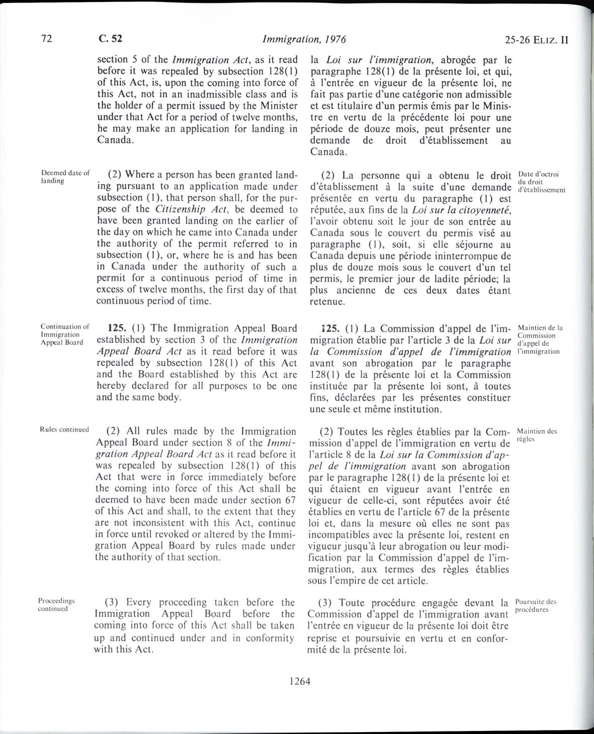 Page 1264 Loi sur l’immigration de 1976