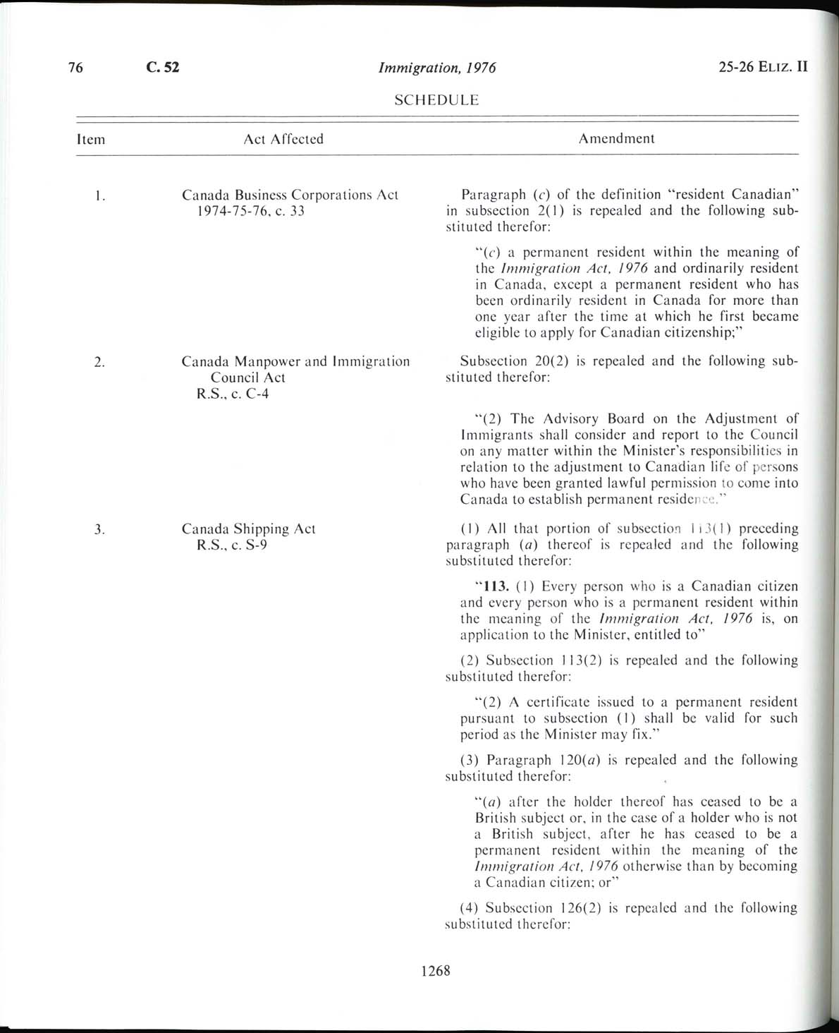 Page 1268 Loi sur l’immigration de 1976