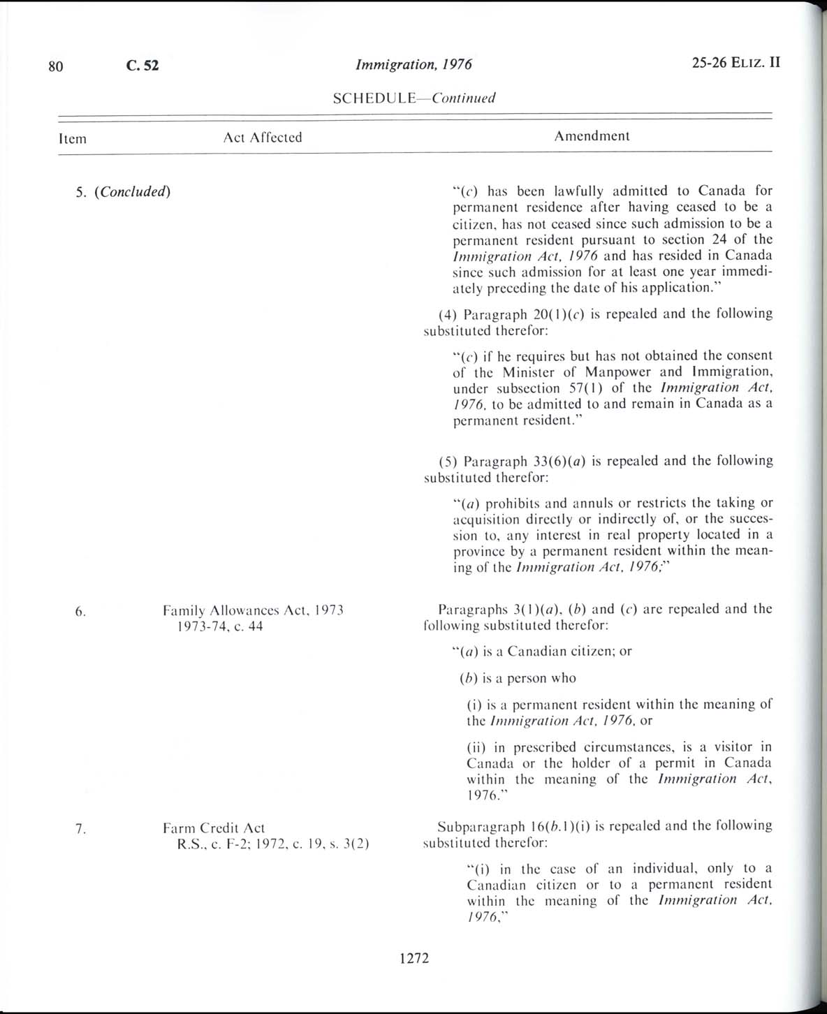 Page 1272 Loi sur l’immigration de 1976