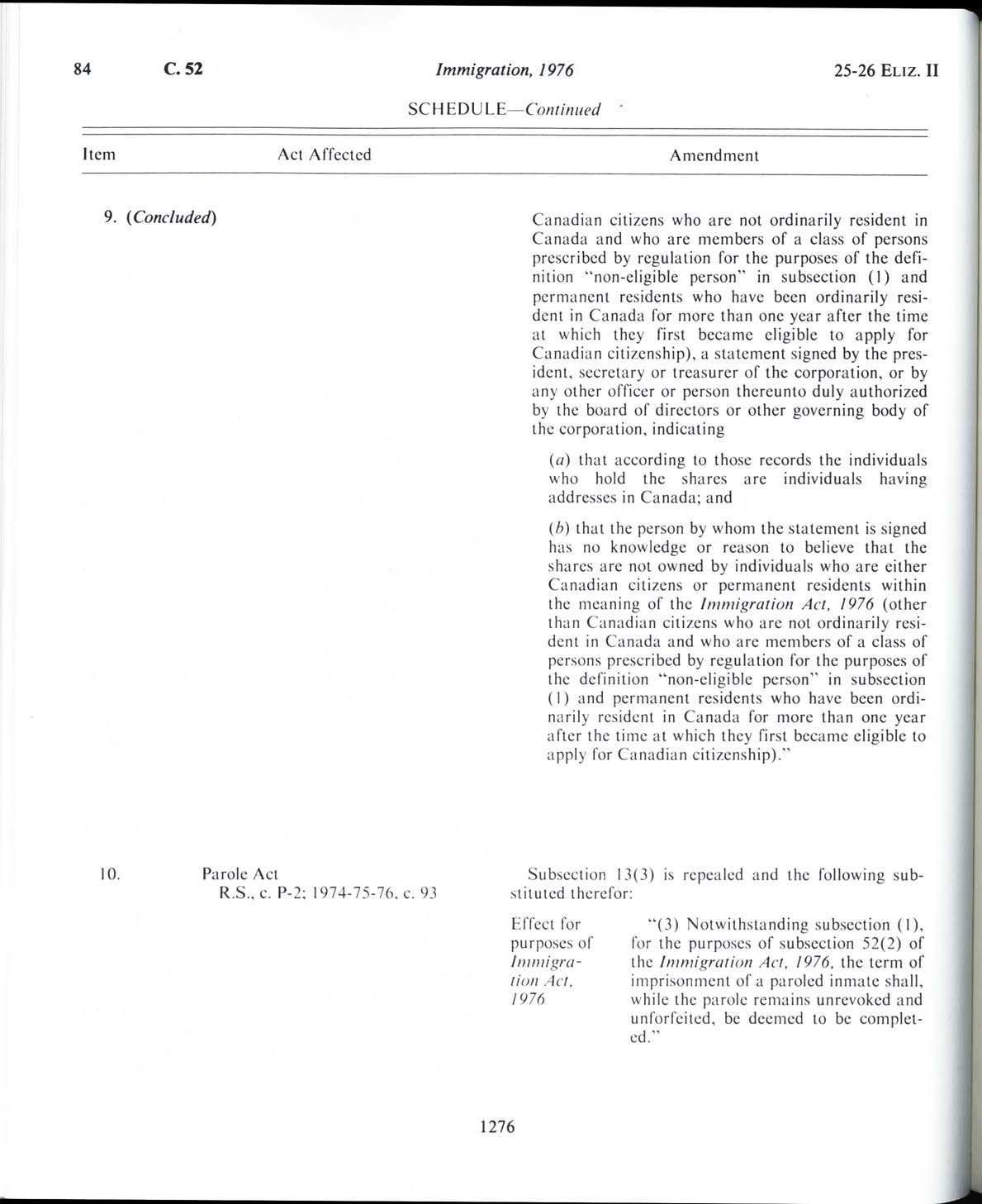 Page 1276 Loi sur l’immigration de 1976