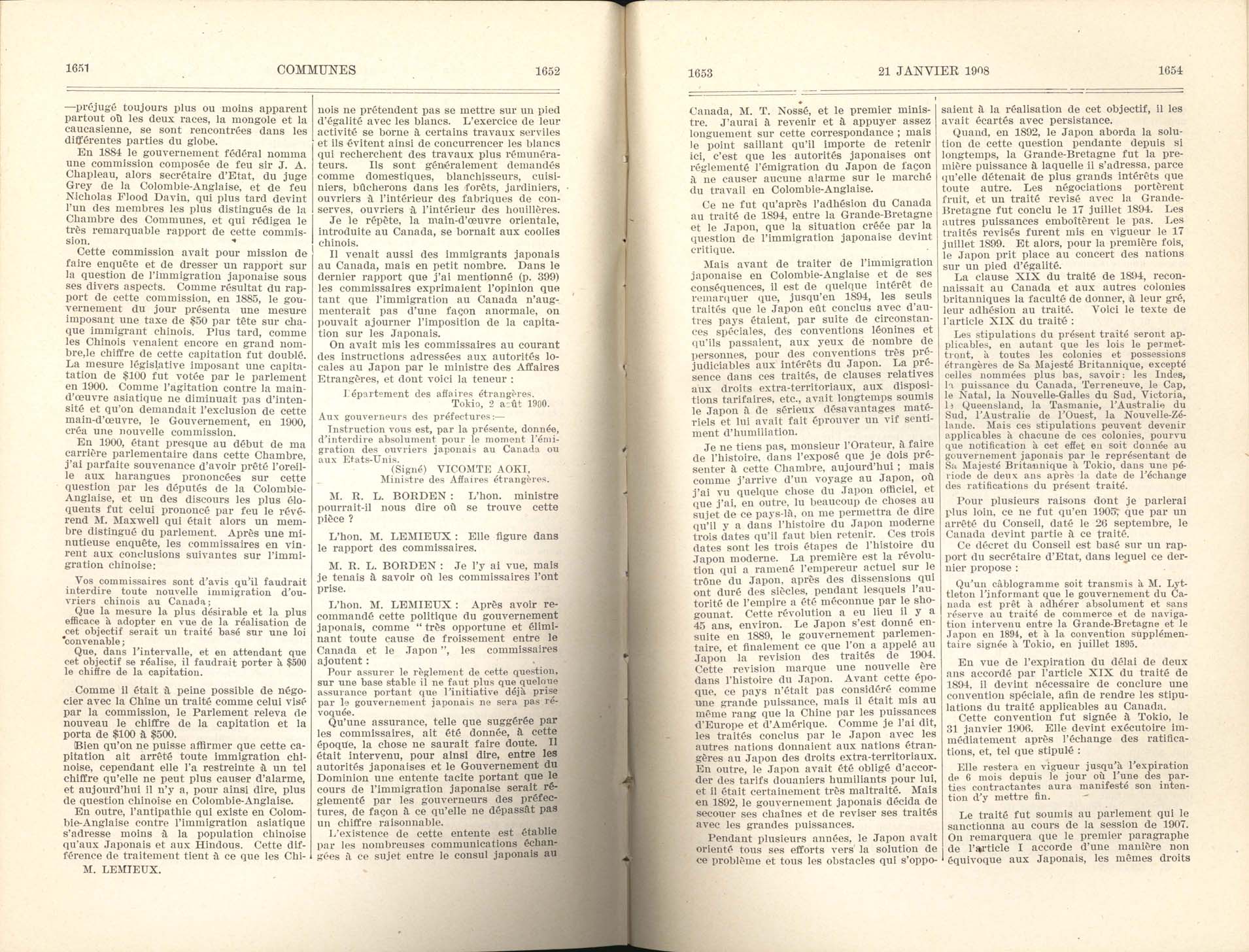 Page 1651, 1652, 1653, 1654 Entente à l’amiable, 1908