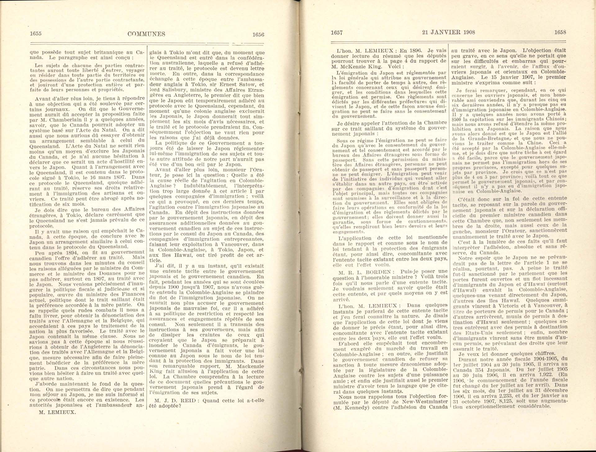 Page 1655, 1656, 1657, 1658 Entente à l’amiable, 1908