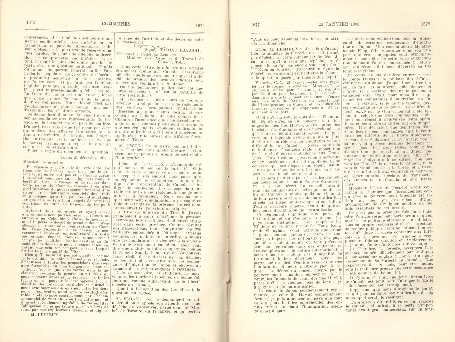 Page 1675, 1676, 1677, 1678 Entente à l’amiable, 1908