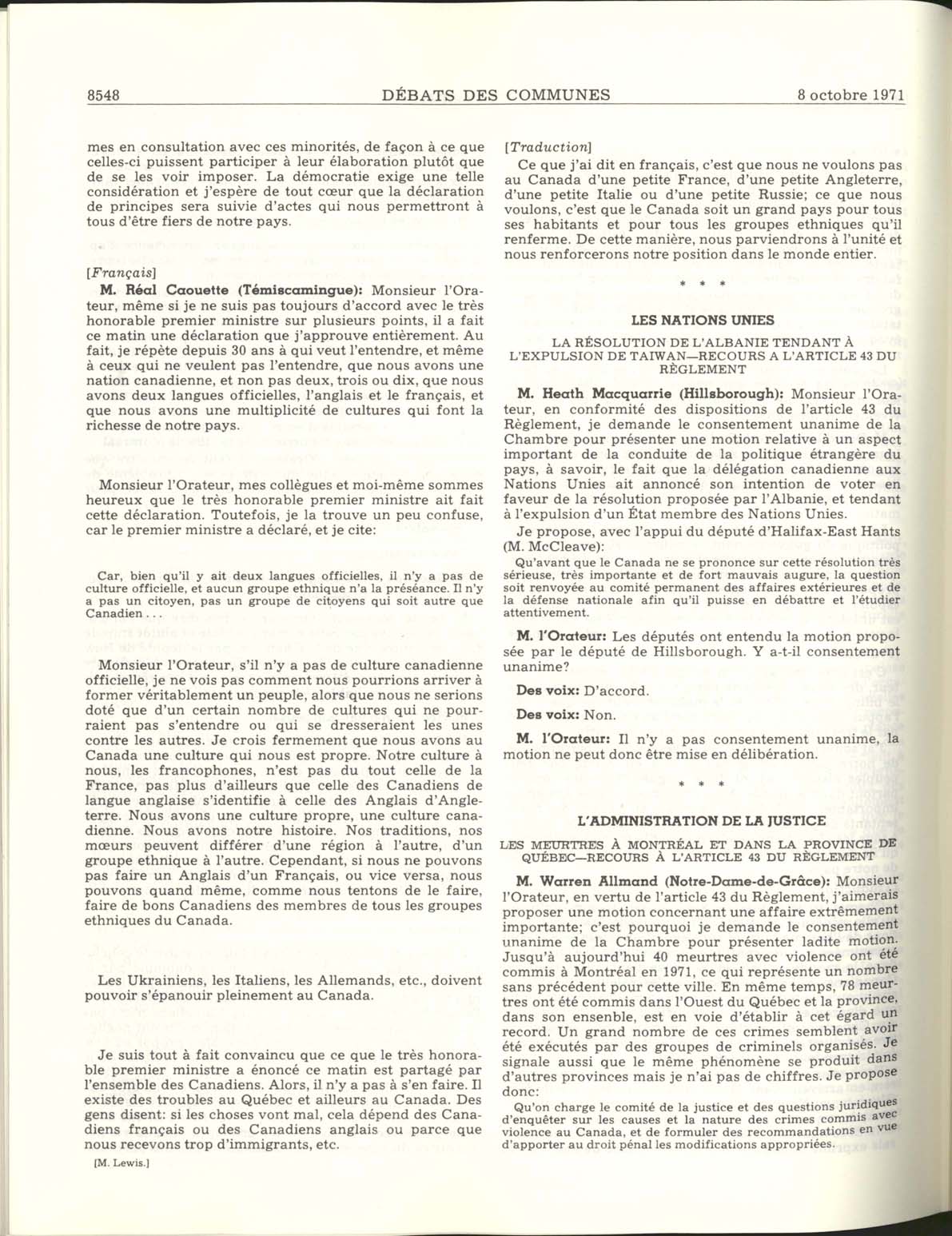 Page 8548 La politique canadienne du multiculturalisme de 1971