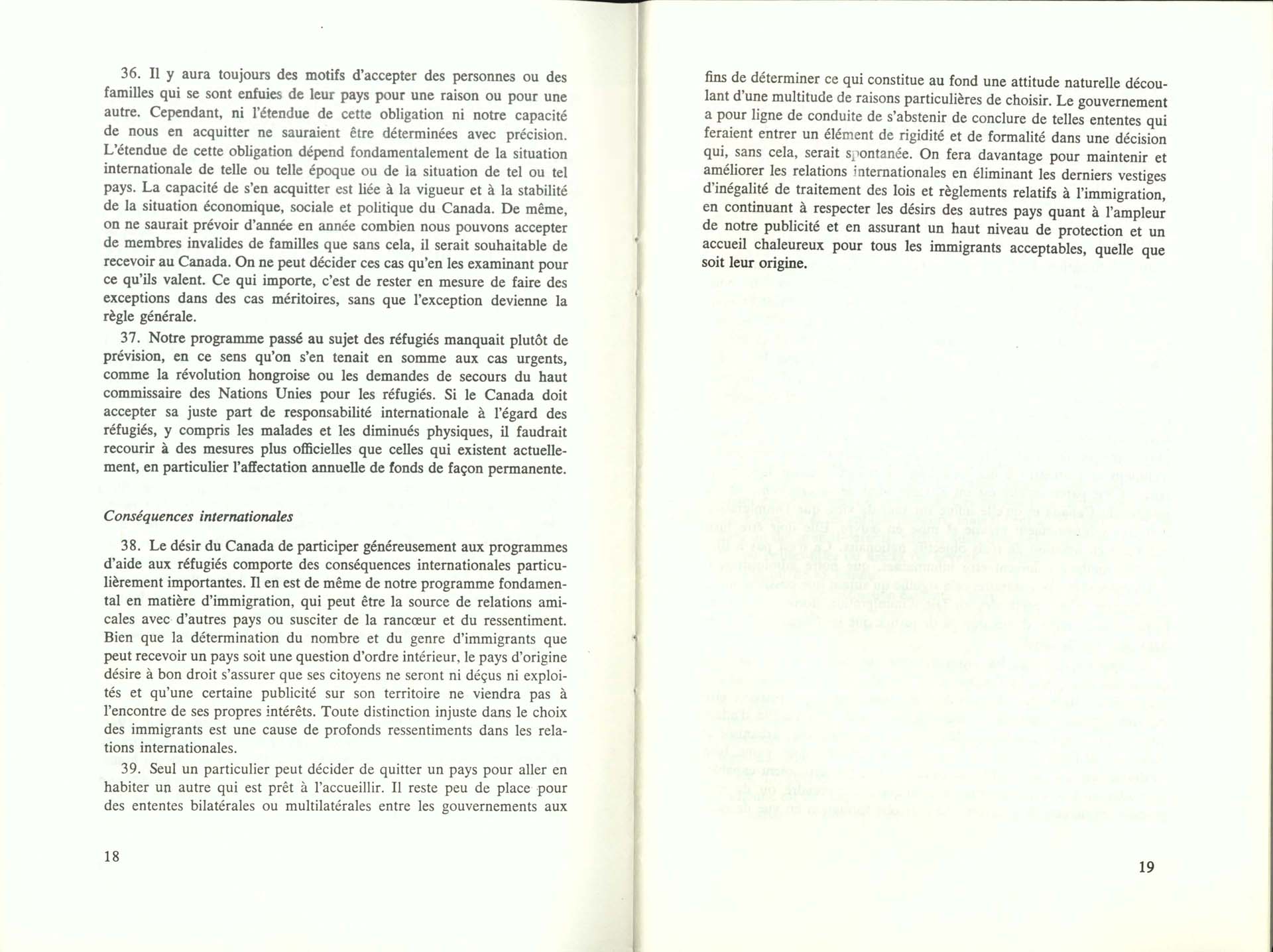 Page 18, 19 Livre Blanc sur l’immigration, 1966