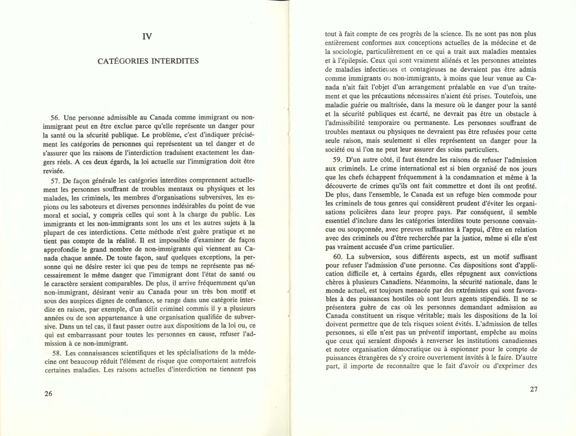 Page 26, 27 Livre Blanc sur l’immigration, 1966