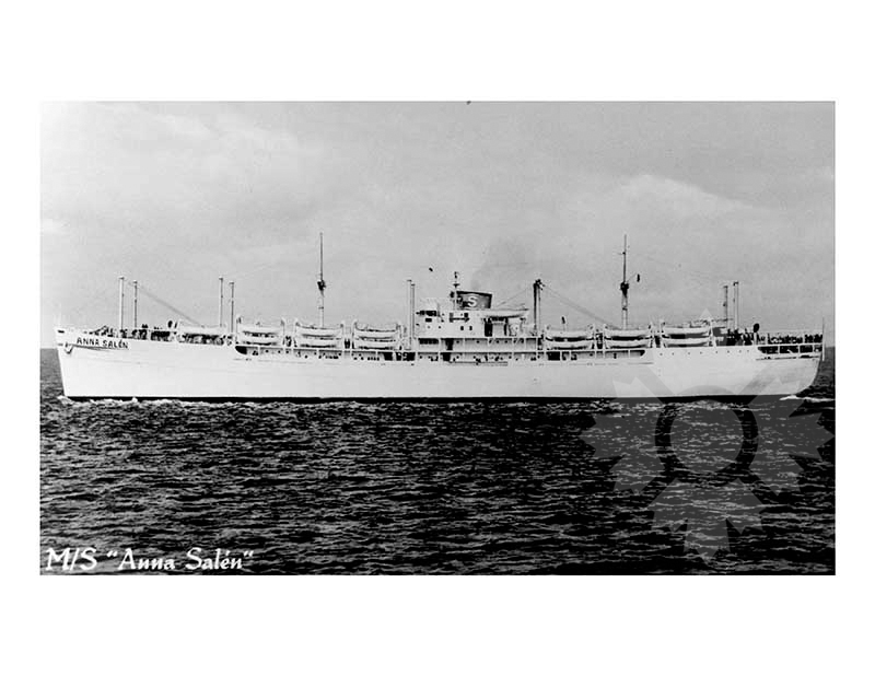 Photo en noir et blanc du navire Anna Salen (MS)