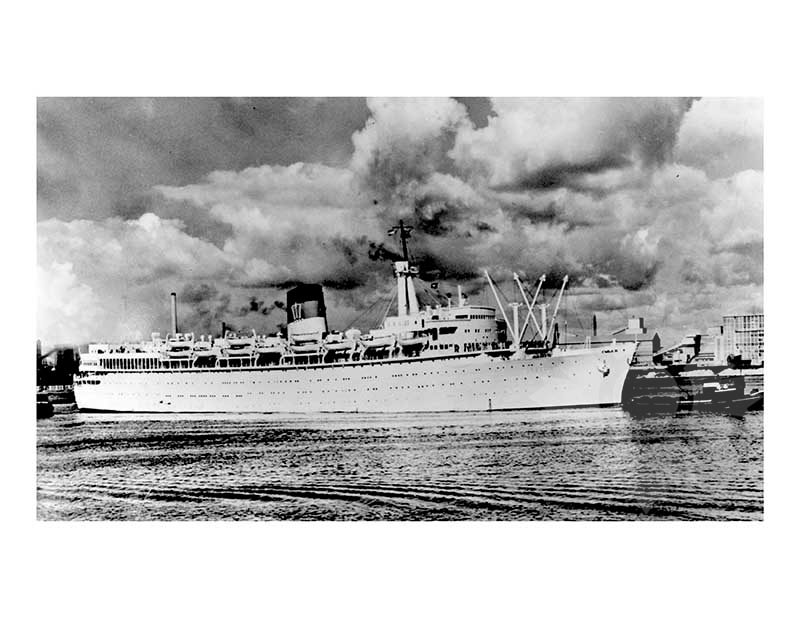 Photo en noir et blanc du navire Arkadia (SS)