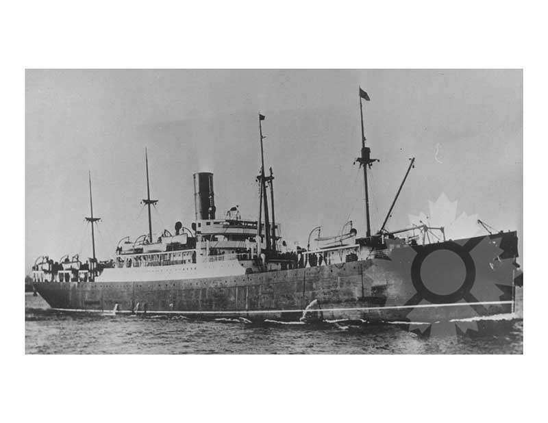 Photo en noir et blanc du navire Ausonia I (SS)