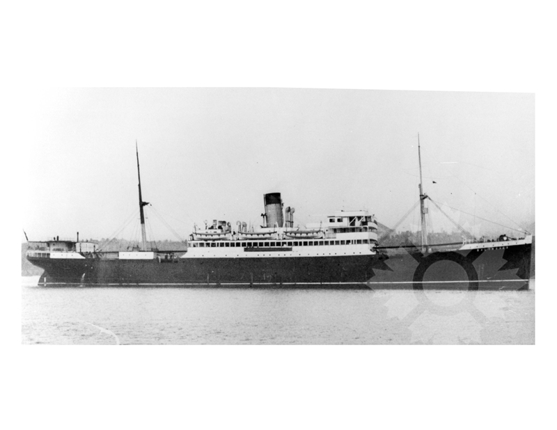 Photo en noir et blanc du navire Baltrover (SS)