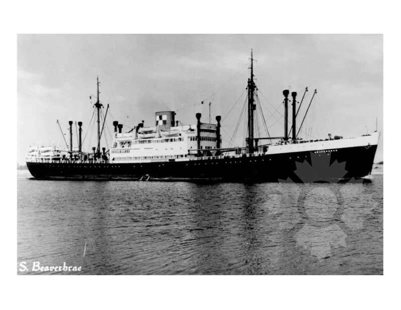 Photo en noir et blanc du navire Beaverbrae (SS)