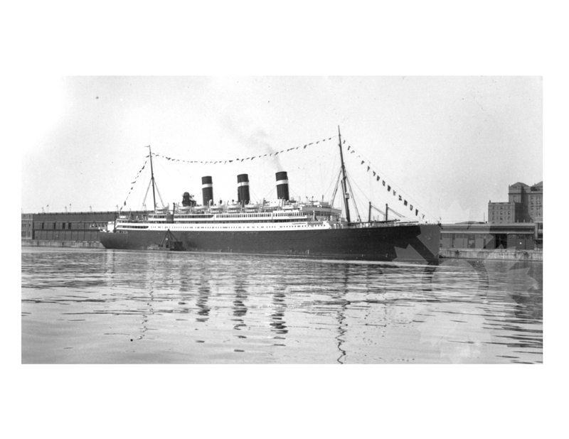 Photo en noir et blanc du navire Belgenland (SS)