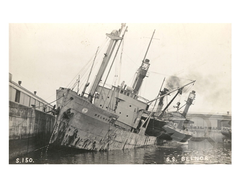Photo en noir et blanc du navire Belnor (SS)