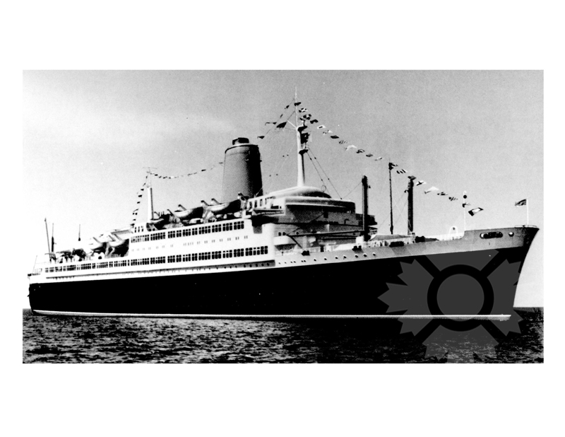 Photo en noir et blanc du navire Bremen V (SS)