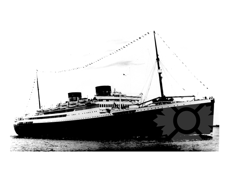 Photo en noir et blanc du navire Britannic III (RMS)