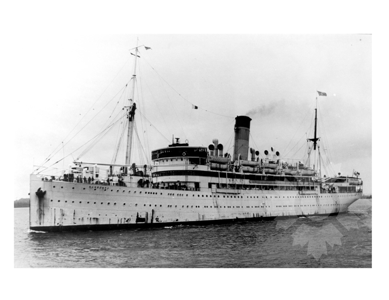 Photo en noir et blanc du navire Canberra (SS)