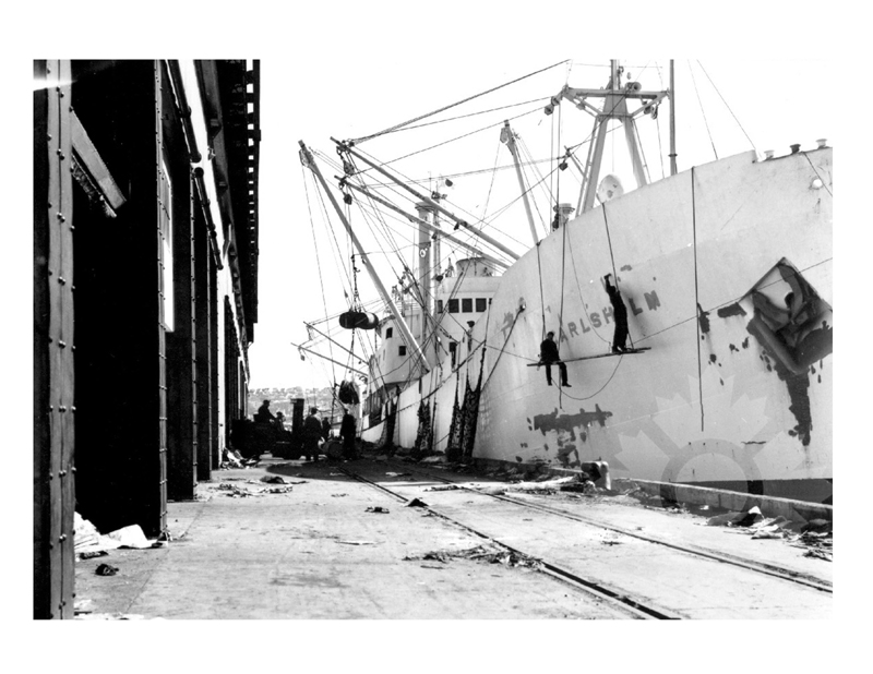Photo en noir et blanc du navire Carlsholm (SS)