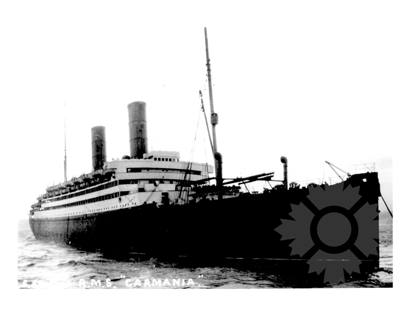 Photo en noir et blanc du navire Arosa Carmania I (RMS)