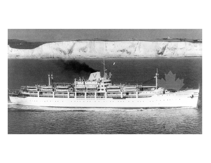 Photo en noir et blanc du navire Castel Bianco (SS)