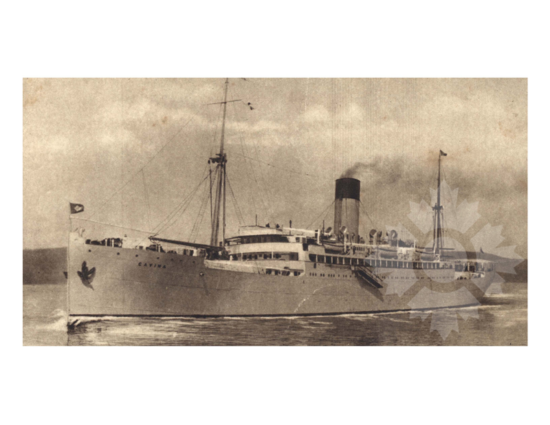 Photo en couleur du navire Cavina (SS)