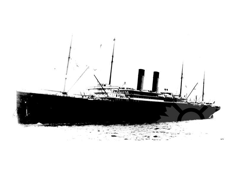 Photo en noir et blanc du navire Celtic