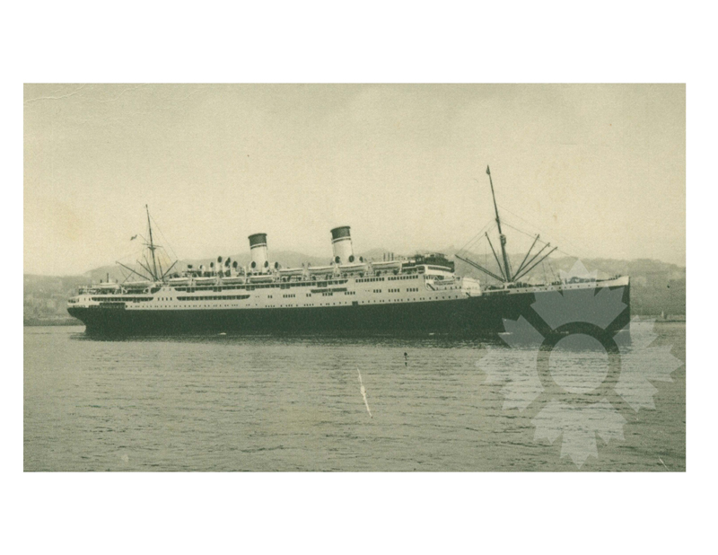 Black and white photo of the ship Conte Grande (SS) (1928 - 1962)