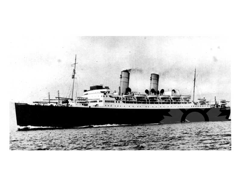 Photo en noir et blanc du navire Duchess of york (SS) (1928-1943)