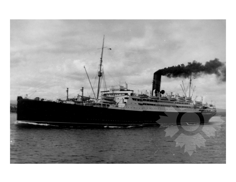 Photo en noir et blanc du navire Franconia II (RMS) (1923-1956)