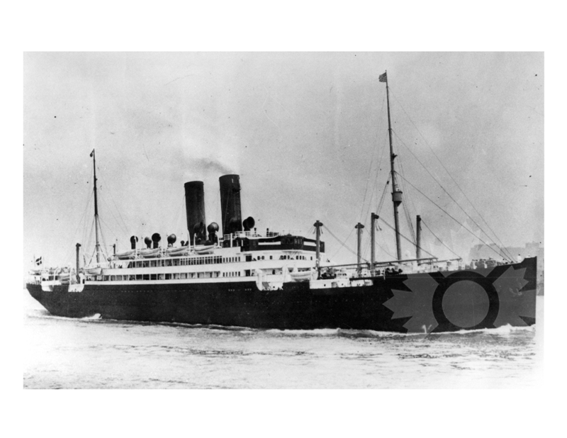 Photo en noir et blanc du navire Frederik viii (SS) (1914-1936)