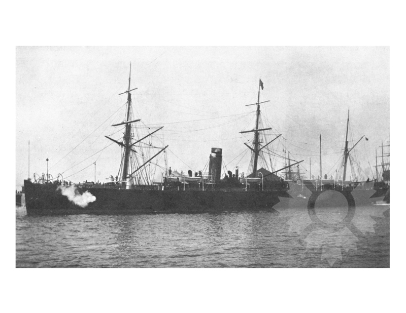 Photo en noir et blanc du navire Gallia (SS) (1878-1899)