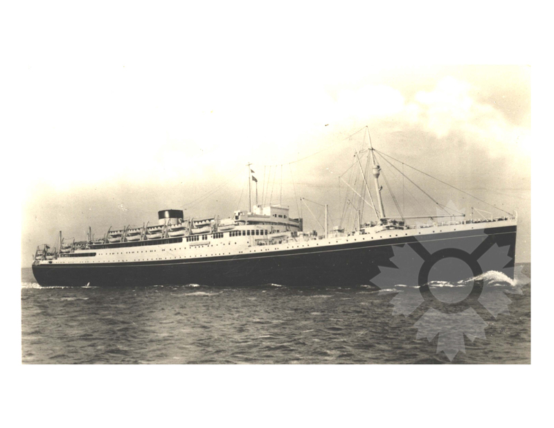 Photo en noir et blanc du navire Géorgique (MV) (1931-1956)